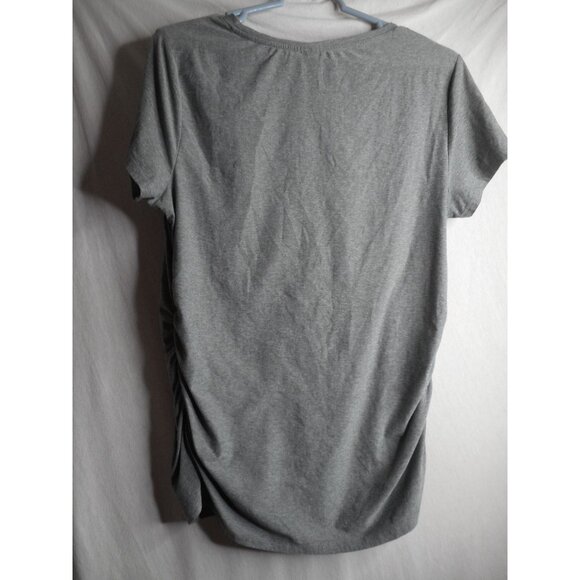 Time and Tru Maternity Sz L (12/14) grey v neck t-shirt Ruched sides - Picture 4 of 4